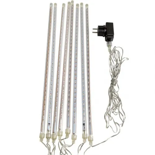 Гирлянда светодиодная "Тающая сосульки" 3.5м 8 сосулек х50см шаг 40см 8х30LED мультиколор 3.6Вт 220В IP20 с трансф. провод черн. Neon-Night 256-319-6 фото 2