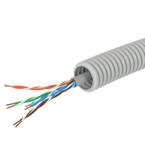 Электротруба ПВХ гибкая гофрированная d16мм с кабелем витая пара 5EU/UTP нг(А)-HF (уп.50м) сер. DKC 9EU91650 фото 3