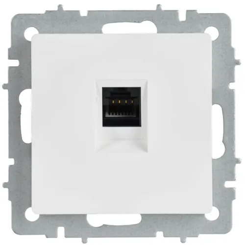 Розетка компьютерная СП BRITE РК10-БрАБ RJ45 кат.5E механизм арктич. бел. IEK BR-K10-1-K91 фото 2