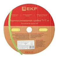 Трубка термоусадочная ТУТ нг 25/12.5 желт./зел. PROxima (уп.50м) EKF tut-25-yg
