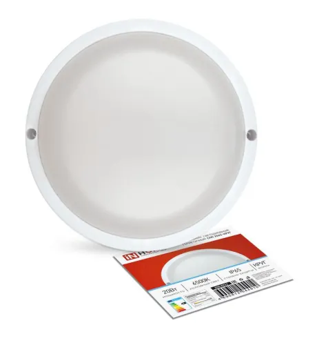 Светильник светодиодный СПП 2065-КРУГ 20Вт 6500К IP65 1800лм 155мм герметичный IN HOME 4690612044910