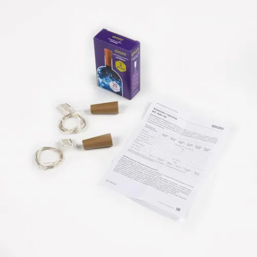 Гирлянда "Пробки" DC-G04-20WS2 20 LED 3х(LR44/LR1154/AG13/G13) в компл. бел. (уп.2шт) ФАZА 5059696 фото 3