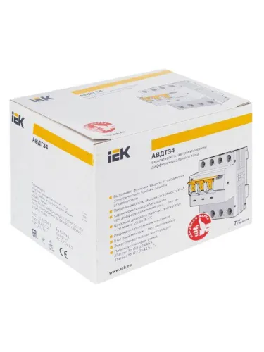 Выключатель автоматический дифференциального тока 4п (3P+N) C 25А 30мА тип A 6кА АВДТ-34 KARAT IEK MAD22-6-025-C-30 фото 10