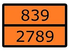 Знак для маркировки опасных грузов "Номер ООН 839/2789" 300х400мм пленка самоклеящаяся EKF an-7-839-2789