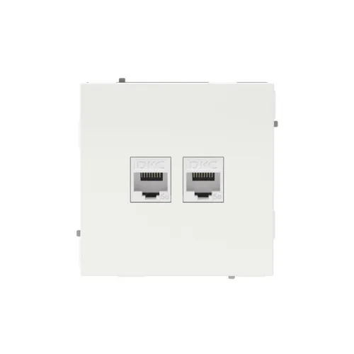 Розетка компьютерная 2-м KANT RJ45 кат.5E без шторки бел. магнолия DKC 7000664