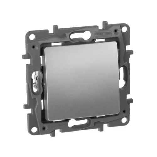 Переключатель 1-кл. СП Etika 10А IP20 250В 10AX авт. зажимы механизм алюм. IEK 672405