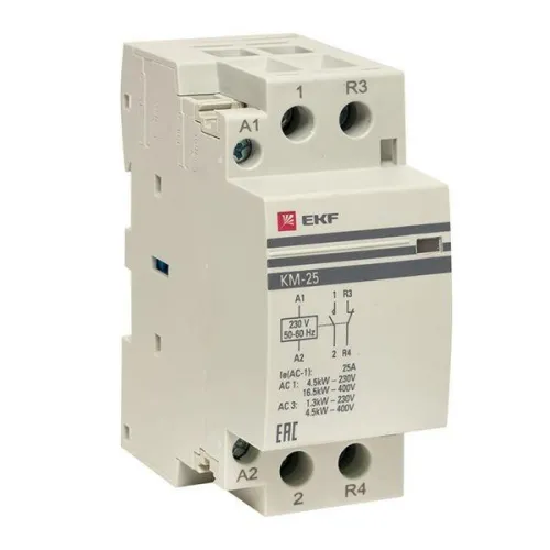 Контактор модульный КМ 25А NО+NC (2 мод.) EKF km-2-25-11