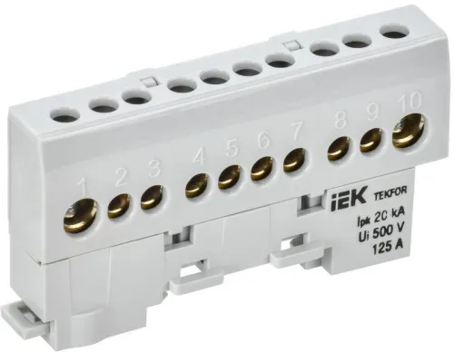 Шина L "фаза" изол. на универс. держ. 8х12-10-Ср TEKFOR IEK TF-NN20-10-KL-K03