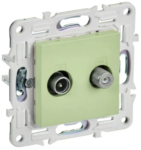 Розетка двойная TV+SAT SKANDY SK-A13G мятный IEK SK-AF20-O-K06
