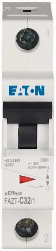 Выключатель автоматический модульный 1п C 32А 25кА FAZT-C32/1 EATON 141909 фото 2