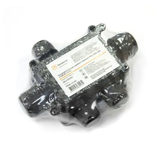 Коробка распределительная ОП 135х96х42 5-вводная IP68 ПА66 40А 450В d5-14мм черн. Промрукав PR08.13150 фото 3