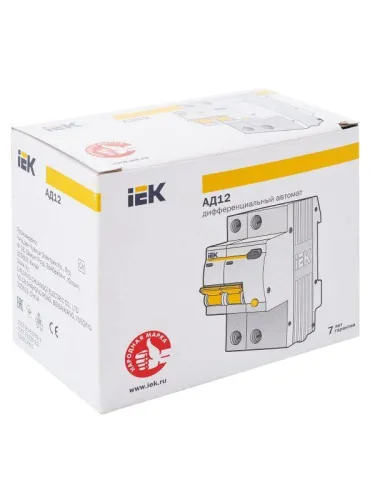 Выключатель автоматический дифференциального тока 2п C 63А 300мА тип AC 4.5кА АД-12 KARAT IEK MAD10-2-063-C-300 фото 3
