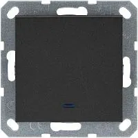 Переключатель проходной 1-кл. 10А IP20 с подсветкой механизм антрацит Jasmart G3012NB