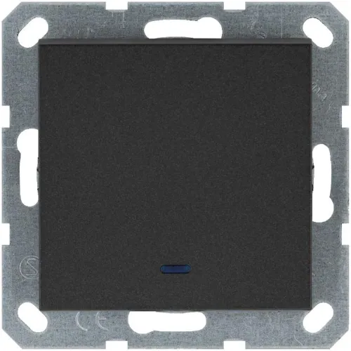 Переключатель проходной 1-кл. 10А IP20 с подсветкой механизм антрацит Jasmart G3012NB