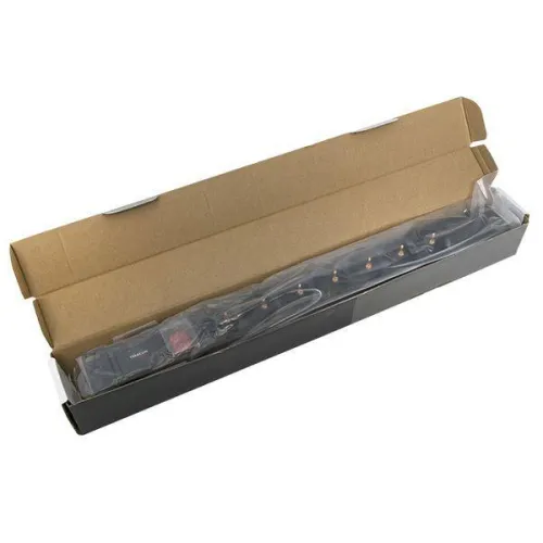 Блок PDU TERACOM PRO 19дюйм 1U 10А 250В 7-м Schuko с выкл. без шнура питания вх. разъем C14 алюм. черн. EKF TRP-HPD-LS-10A-7SH-C14 фото 3