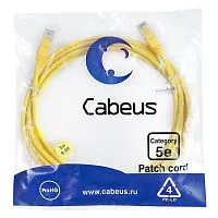 Патч-корд U/UTP кат.5E PC-UTP-RJ45-Cat.5e-3m-YL 2xRJ45/8p8c неэкранир. PVC 3м желт. Cabeus 7683c