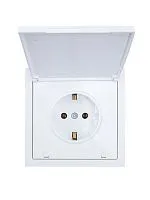 Розетка 1-мест. с/з с крышкой СП ZIMA 16А ПБТ безвинт. зажим бел. LEZARD 704-0288-123BQC