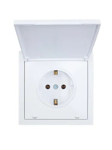 Розетка 1-мест. с/з с крышкой СП ZIMA 16А ПБТ безвинт. зажим бел. LEZARD 704-0288-123BQC