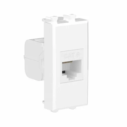 Розетка компьютерная 1мод. Avanti "Белое облако" RJ45 кат.6 без шторок модульная механизм DKC 4400691 фото 2