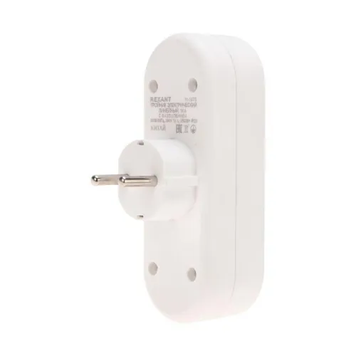 Разветвитель 3-м с заземл. 16А IP20 линейный бел. Rexant 11-1079 фото 3