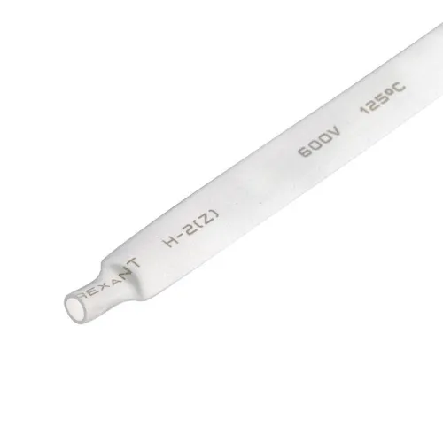 Трубка термоусадочная ТУТ нг 8.0/4.0 бел. 1м REXANT 20-8001 фото 2