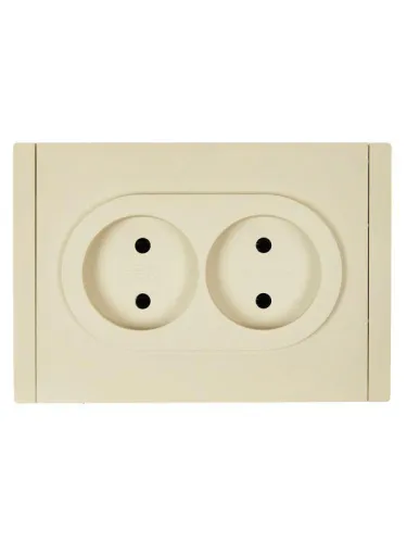 Розетка 2-м СП FORTE&PIANO FP426 10А без заземл. без защ. шторок безвинт. крепл. ваниль IEK FP-R20-10-1-K10 фото 3