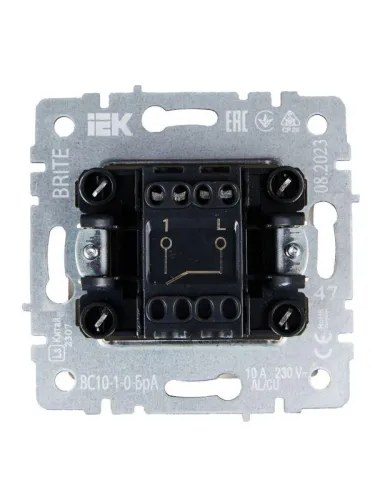 Выключатель 1-кл. СП BRITE ВС10-1-0-БрА 10А механизм алюм. IEK BR-V10-0-10-K47 фото 5