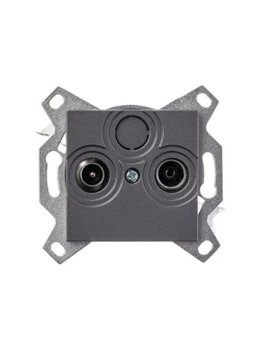 Розетка телевизионная оконечная TV/R Levit сталь ABB 2CHH083503A6069 фото 2