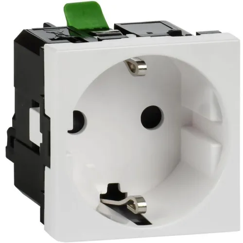 Розетка 2мод. 16А 250В 90град. с заземл. без защ. шторок безвинт. зажимы бел. ИЭК Leg 4521054