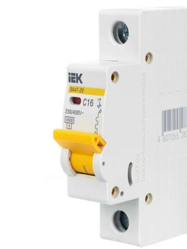Выключатель автоматический модульный 1п C 16А 4.5кА ВА47-29 KARAT IEK MVA20-1-016-C фото 4