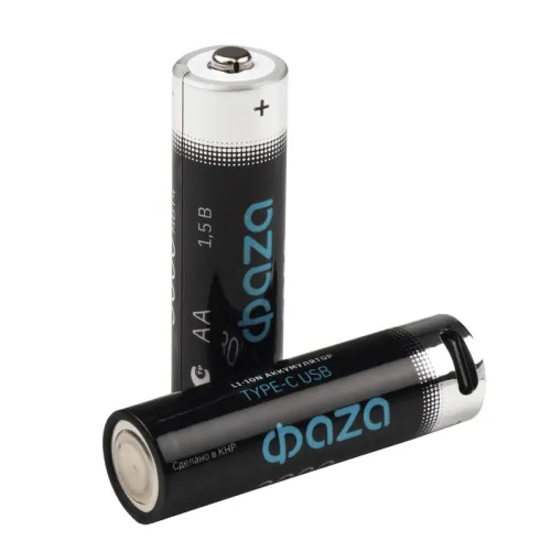 Аккумулятор литиевый AA 1.5В Li-Ion 3000мВт.ч 2000мА.ч зарядка от Type-C шнур в комплекте BL-2 (уп.2шт) ФАZА 5061576 фото 6