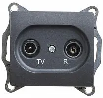 Розетка телевизионная оконечная TV/R Glossa 1дБ механизм антрацит SchE GSL000794