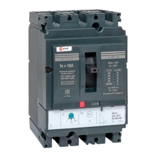 Выключатель автоматический 3п 160/16А 36кА ВА-99C Compact NS PROxima EKF mccb99C-160-16