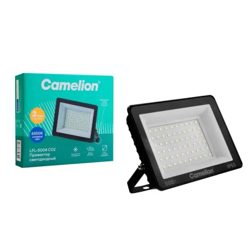 Прожектор LFL-5004 C02 (LED SMD 50Вт 5000лм 230В 6500К 153х136х30) черн. Camelion 16332 фото 2