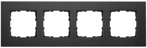Рамка 4-м G-Metal метал. алюм. черн. Black Jasmart G1004AB
