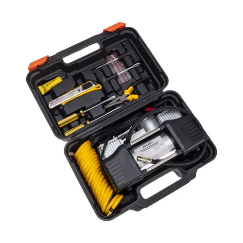 Компрессор автомобильный усиленный двухпоршневой в кейсе с набором инструментов (60л/мин 10 АТМ) Rexant 80-0524 фото 5