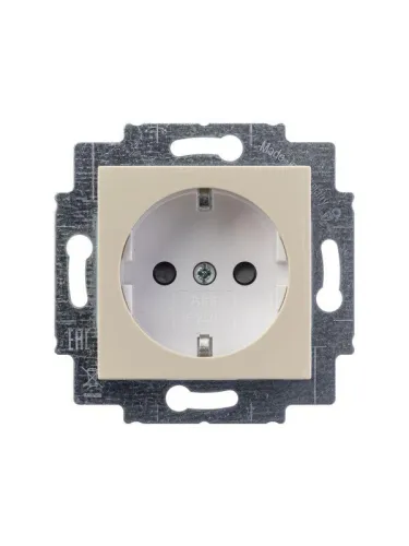 Розетка Levit с заземл. с защ. шторками 16А сл. кость/бел. ABB 2CHH203457A6017 фото 4