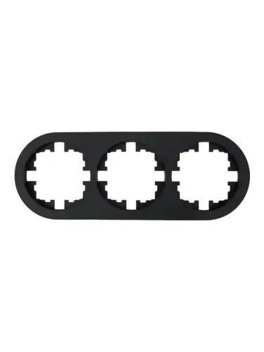 Рамка 3-м OSEN горизонт. круглая черн. бархат LEZARD 744-4200-148