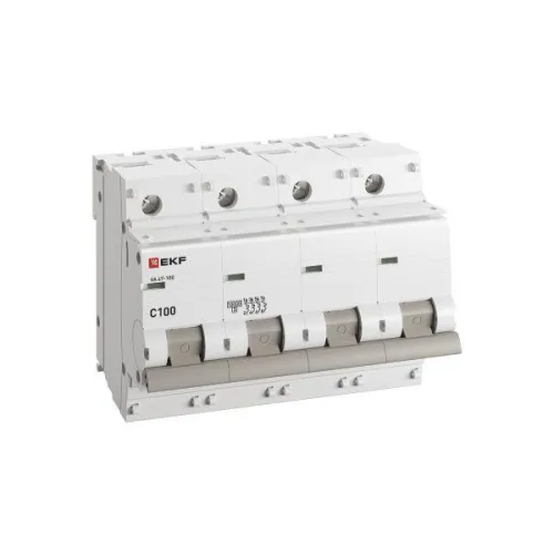 Выключатель автоматический модульный 4п C 100А 10кА ВА 47-100 PROxima EKF mcb47100-4-100C-pro фото 3