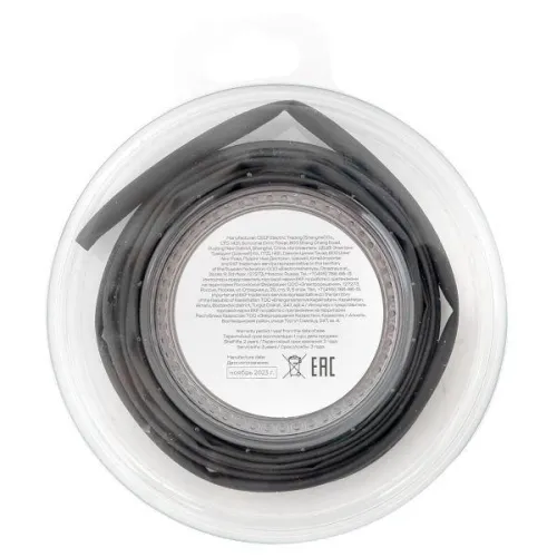 Трубка термоусадочная ТУТ нг 6/3 черн. ролик 2 м EKF tut-6-b-b фото 5