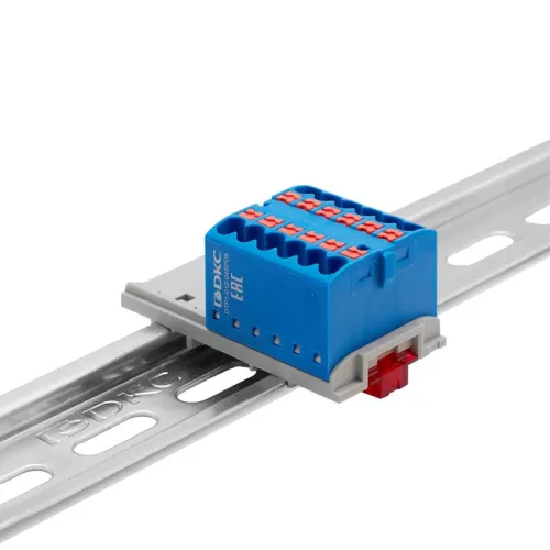 Блок распределительный зажим push-in 12 точек подключения 25кв.мм син. DKC DTP1-012-04SPUB фото 2