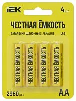 Элемент питания алкалиновый AA/LR6 Alkaline (блист.4шт) IEK ABT-LR06-OP-L04