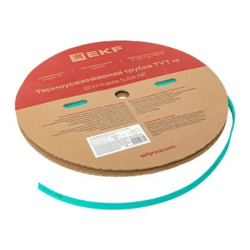 Трубка термоусадочная ТУТ нг 8/4 зел. (уп.100м) EKF tut-8-j фото 4