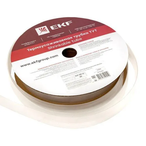 Трубка термоусадочная ТУТ 20/10 прозр. PROxima (уп.25м) EKF tut-20-tr фото 4