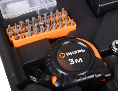 Дрель-шуруповерт аккумуляторная ДА-12Л-2КН с набором инструментов Вихрь 72/14/35 фото 4