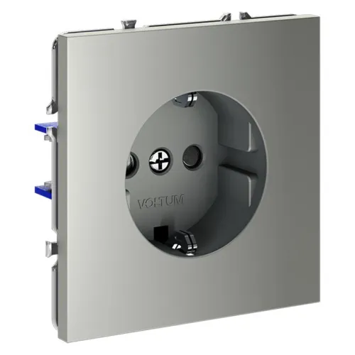 Розетка 1-м СП S70 16А с заземл. защ. шторки механизм сталь Voltum VLS040205 фото 2