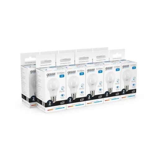 Лампа светодиодная Elementary 12Вт A60 грушевидная 6500К холод. бел. E27 1170лм GAUSS 23232 фото 6