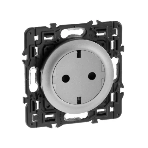 Розетка 1-м 2мод. Celiane 16А IP20 2P+E немецк. стандарт безвинтов. клеммы с плоск. лицев. панелью механизм титан Leg 067167 фото 3