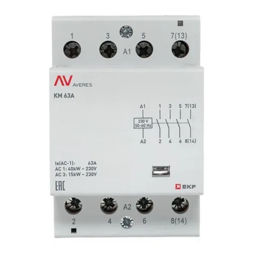 Контактор модульный КМ 63А 4NO 230В AC (3 мод.) AVERES EKF km-av-3-63-40-230V фото 9