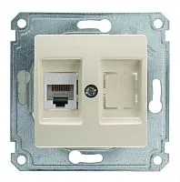 Механизм с панелью двойн. комп. розетки (1шт Cat 5) Makel 30010035